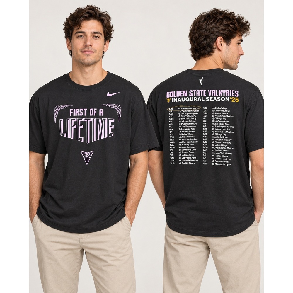 Nike Golden State Valkyries Inaugural Season 25 Schedule T-Shirt Black XL IR1533